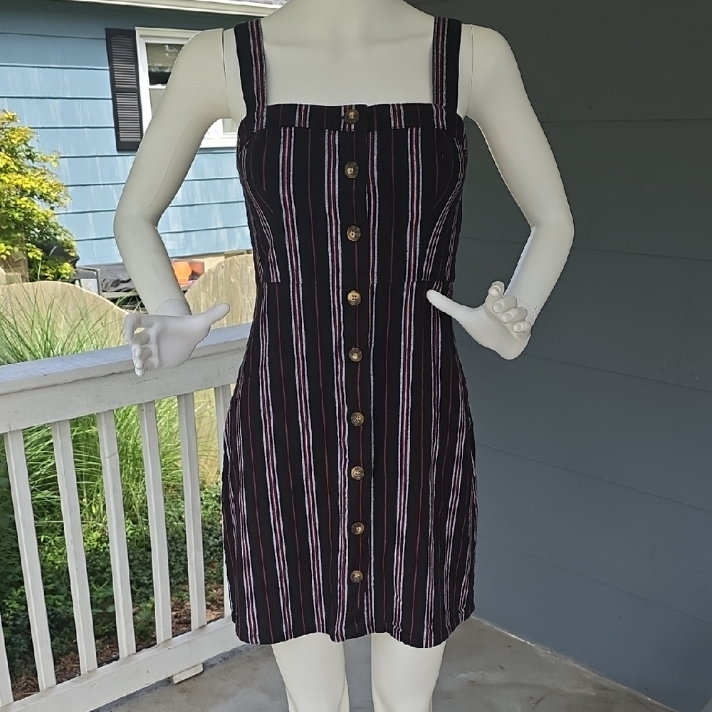 Hollister Button Up Striped Mini Dress